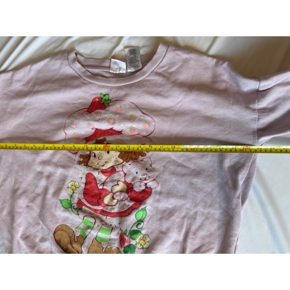 Strawberry Shortcake Graphic Sweatshirt Pink XL Pullover Crewneck Fleece - Picture 3 of 5